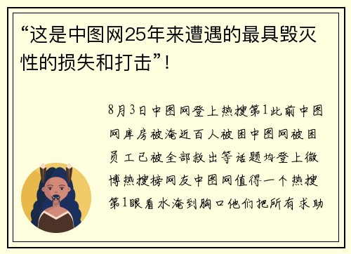 “这是中图网25年来遭遇的最具毁灭性的损失和打击”！